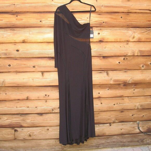 NWT Mac Duggal 11311 JERSEY ONE SHOULDER ILLUSION CUT OUT GOWN Dress - Picture 8 of 16